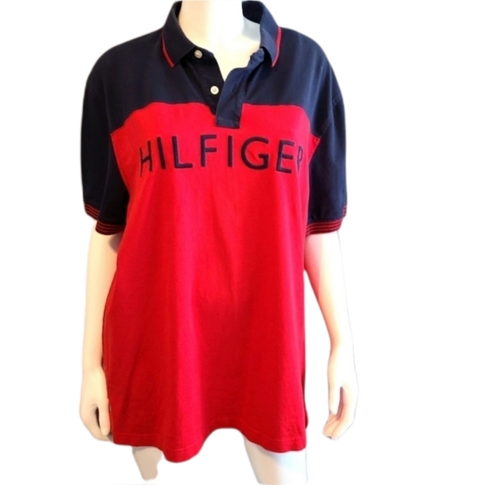 Tommy Hilfiger Red and Blue  Polo sz XL